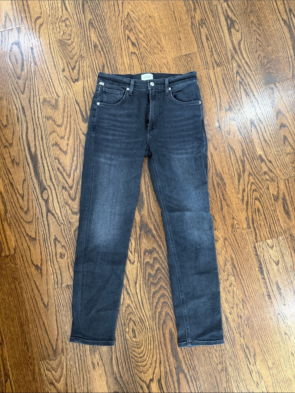 Citizens Of Humanity Slim Straight Jeans in Washed Black